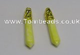 NGP5444 10*65mm sticks lemon jade gemstone pendants wholesale