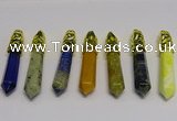 NGP5448 10*65mm sticks mixed gemstone pendants wholesale