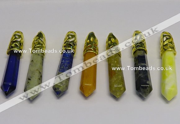 NGP5448 10*65mm sticks mixed gemstone pendants wholesale