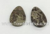 NGP5502 35*55mm flat teardrop rainforest agate pendants wholesale