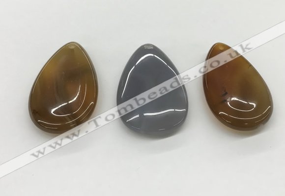 NGP5506 30*50mm flat teardrop agate gemstone pendants