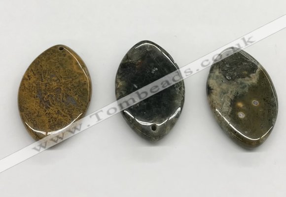 NGP5511 30*50mm marquise ocean agate pendants wholesale