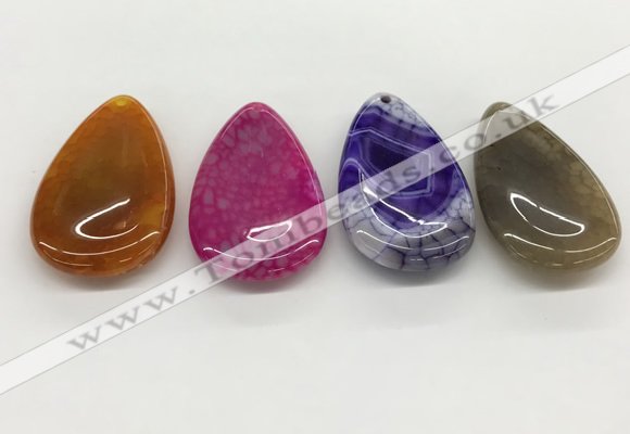 NGP5517 30*50mm flat teardrop agate gemstone pendants