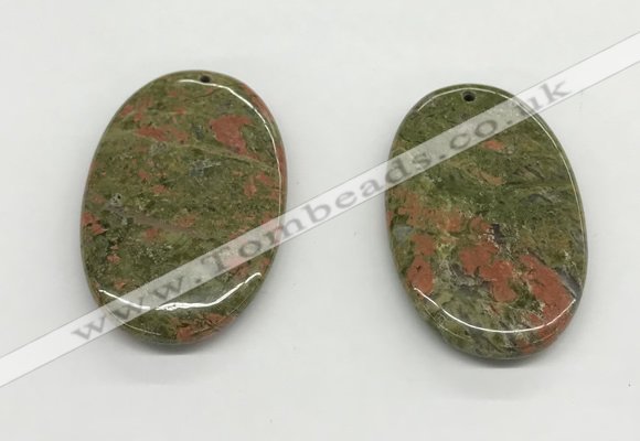 NGP5532 35*55mm oval unakite gemstone pendants wholesale