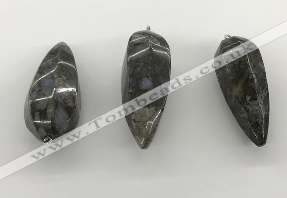 NGP5557 14*40mm - 23*58mm teardrop grey opal pendants