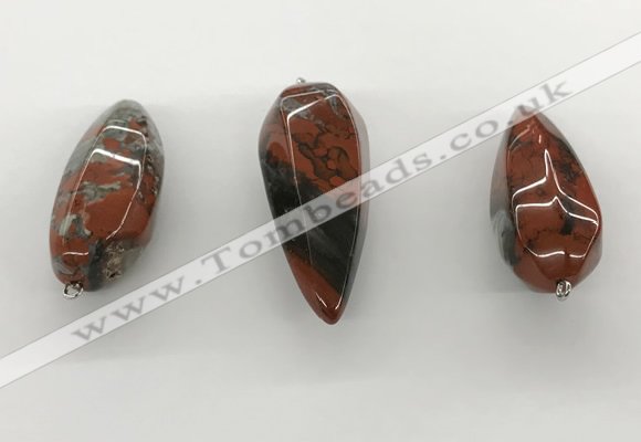 NGP5558 14*40mm - 23*58mm teardrop brecciated jasper pendants