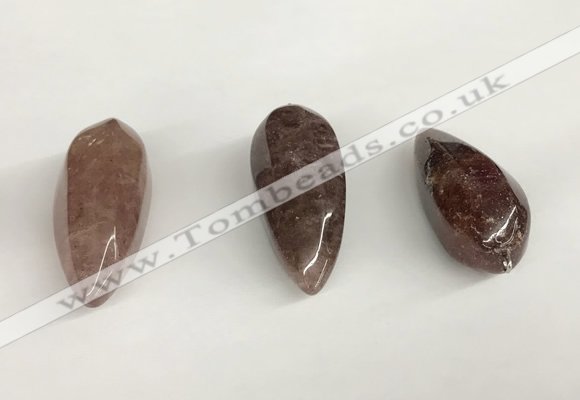 NGP5569 18*40mm - 23*58mm teardrop strawberry quartz pendants