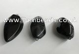 NGP5573 18*40mm - 23*58mm teardrop black agate pendants