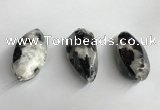 NGP5576 18*40mm - 23*58mm teardrop black & white agate pendants