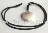 NGP5637 Shell flat round pendant with nylon cord necklace