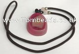 NGP5653 Agate flat teardrop pendant with nylon cord necklace