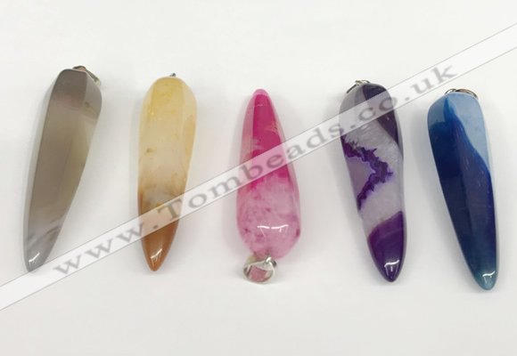 NGP5724 13*55mm teardrop agate gemstone pendants wholesale