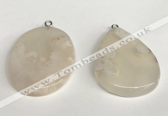 NGP5735 30*40mm freeform sakura agate pendants wholesale