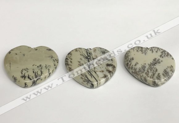 NGP5760 35*35mm heart jasper gemstone pendants wholesale