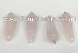 NGP5766 14*50mm teardrop rose quartz pendants wholesale