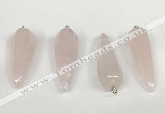 NGP5766 14*50mm teardrop rose quartz pendants wholesale