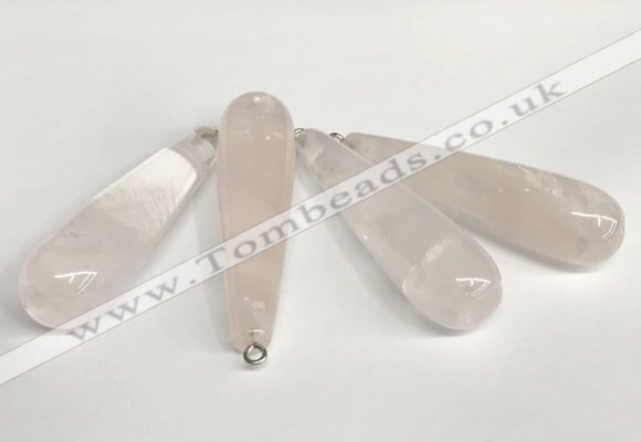 NGP5767 14*40mm - 15*55mm teardrop rose quartz pendants wholesale