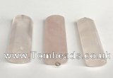 NGP5769 18*55mm - 20*58mm flat tube rose quartz pendants wholesale