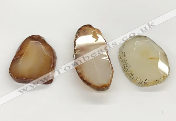 NGP5791 25*35mm - 35*55mm faceted freeform agate slab pendants