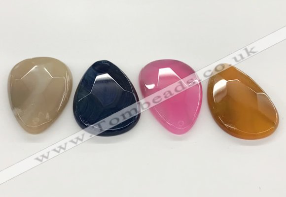 NGP5821 32*50mm faceted oval agate gemstone pendants wholesale