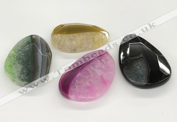 NGP5822 35*55mm - 40*60mm faceted freeform agate gemstone pendants