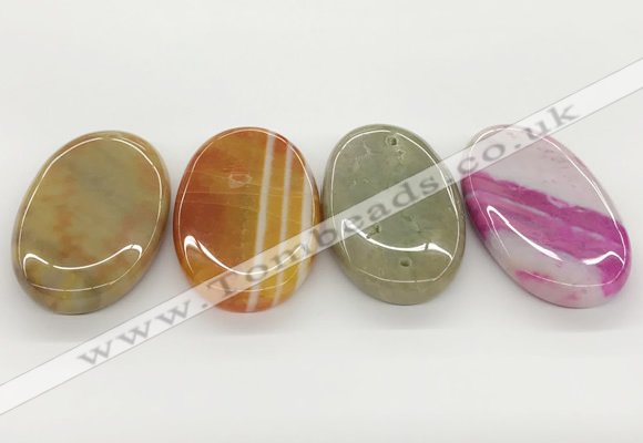 NGP5825 30*55mm oval agate gemstone pendants wholesale