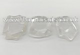 NGP5841 35*55mm - 45*65mm faceted freeform white crystal pendants