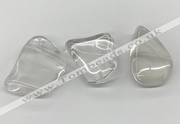 NGP5842 30*55mm - 42*60mm freeform white crystal slab pendants