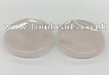 NGP5844 50mm flat round rose quartz pendants wholesale