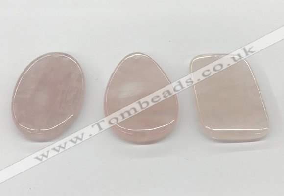 NGP5851 35*55mm freeform rose quartz pendants wholesale