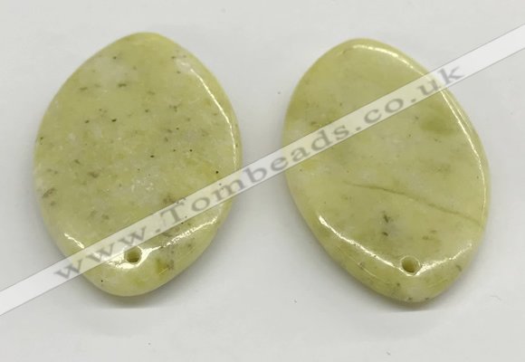 NGP5862 35*55mm marquise lemon jade pendants wholesale