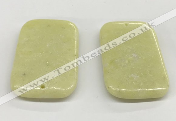 NGP5864 35*55mm rectangle lemon jade pendants wholesale