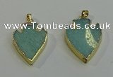 NGP6001 22*30mm - 25*35mm arrowhead amazonite gemstone pendants