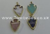 NGP6005 22*30mm - 25*35mm arrowhead mixed gemstone pendants