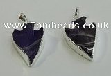 NGP6006 22*30mm - 25*35mm arrowhead amethyst pendants