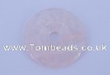 NGP601 5pcs 5*35mm rose quartz gemstone donut pendants wholesale