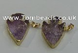 NGP6011 25*30mm - 30*35mm arrowhead amethyst pendants