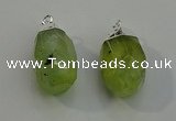 NGP6014 18*30mm - 22*35mm freeform green rutilated quartz pendants