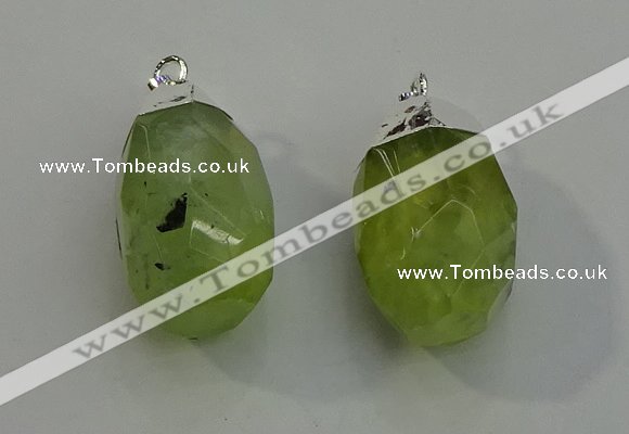 NGP6014 18*30mm - 22*35mm freeform green rutilated quartz pendants