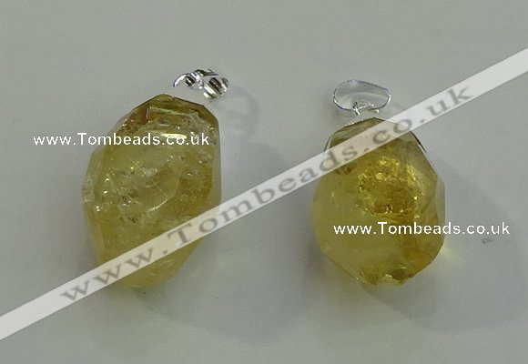 NGP6016 18*30mm - 22*35mm freeform citrine gemstone pendants