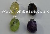 NGP6018 18*30mm - 22*35mm freeform mixed gemstone pendants