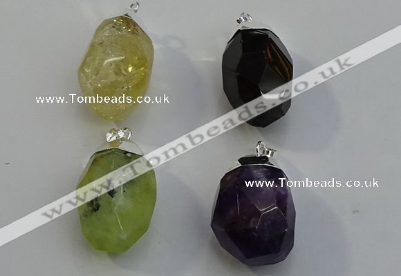 NGP6018 18*30mm - 22*35mm freeform mixed gemstone pendants