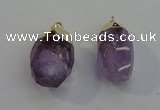 NGP6020 18*30mm - 22*35mm freeform amethyst pendants