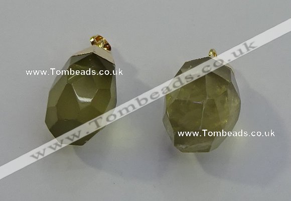 NGP6021 18*30mm - 22*35mm freeform lemon quartz pendants