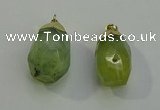 NGP6022 18*30mm - 22*35mm freeform green rutilated quartz pendants