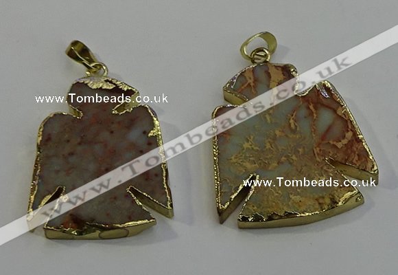 NGP6029 25*35mm - 30*40mm angel serpentine jasper pendants