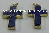 NGP6039 30*40mm - 35*45mm cross lapis lazuli pendants