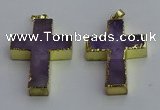 NGP6042 30*40mm - 35*45mm cross amethyst pendants