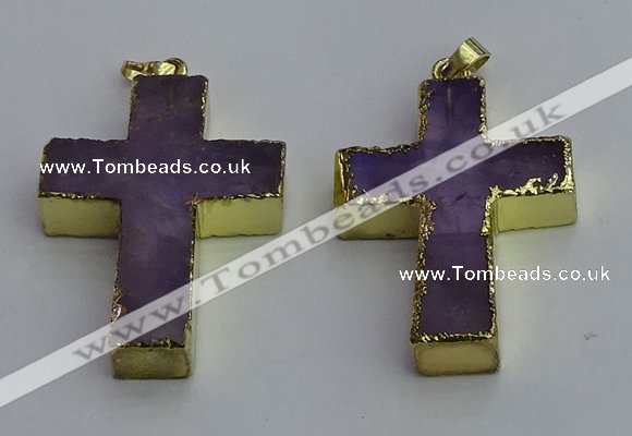 NGP6042 30*40mm - 35*45mm cross amethyst pendants