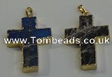 NGP6043 30*40mm - 35*45mm cross labradorite pendants